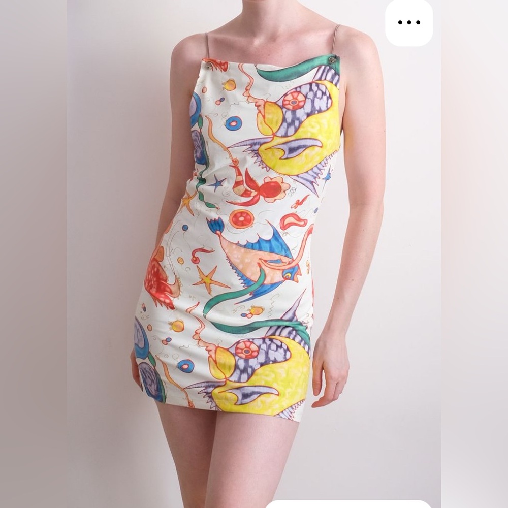 VERSACE 2000's Emily in Paris Sealife Mini Dress S